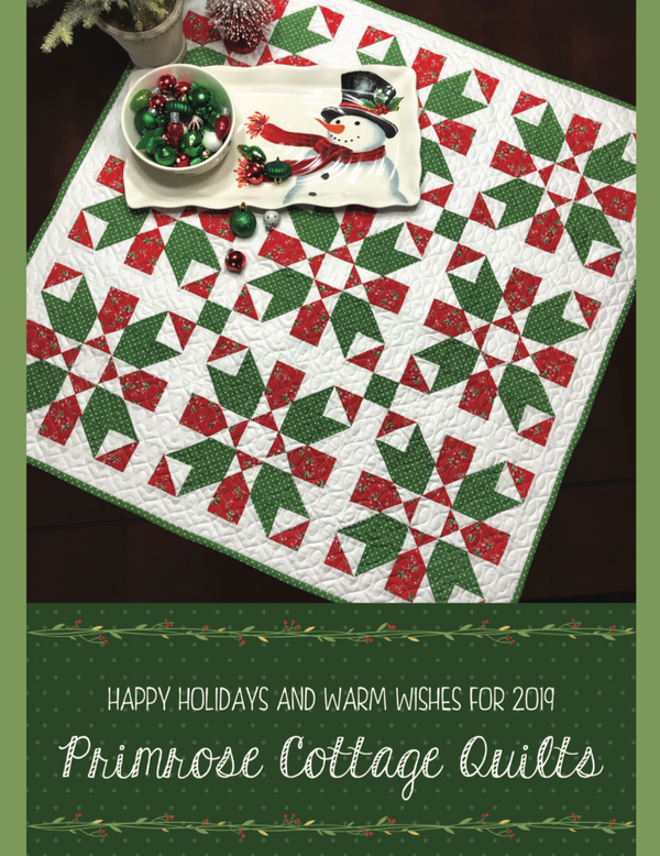 Peppermint Christmas by Lindsey Weight of Primrose Cottage Quilts - Table Topper PDF Pattern