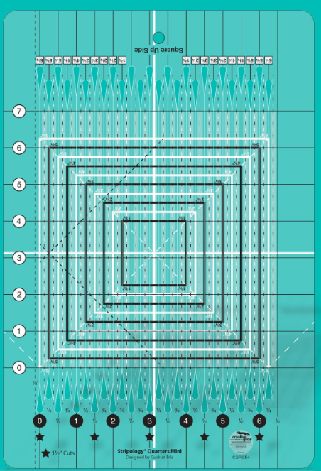 Creative Grids - Stripology Quarters Mini Ruler CGRGE4