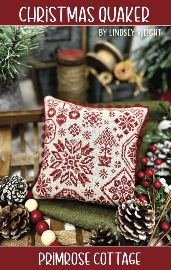 Christmas Quaker Cross Stitch by Lindsey Weight of Primrose Cottage - PAPER Pattern PCS-120