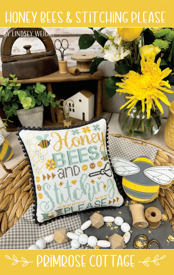 Honey Bees & Stitching Please by Lindsey Weight of Primrose Cottage - PAPER Pattern PCS-133