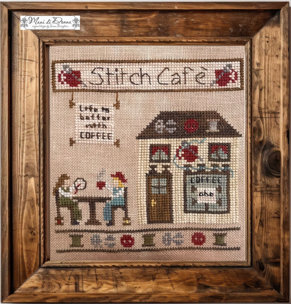 Stitchers Village – Stitch Cafè Cross Stitch by Mani di Donna - Paper Pattern