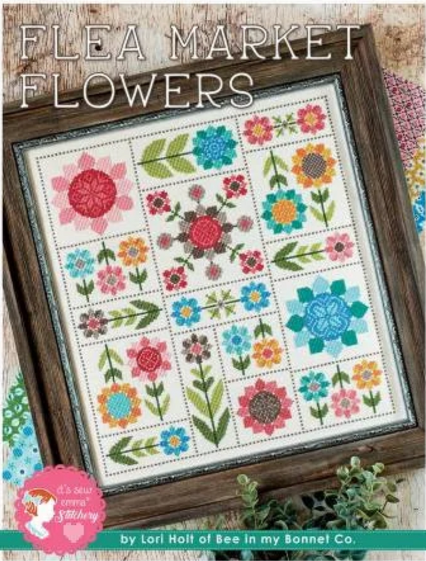 Flea Market Flowers by Lori Holt of Bee in My Bonnet Cross Stitch - PAPER Pattern