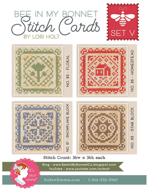 Bee In My Bonnet Stitch Card Set V by Lori Holt Paper Pattern