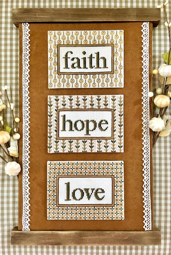 Faith Hope Love Cross Stitch by Sweet Wing Studio - Paper Pattern