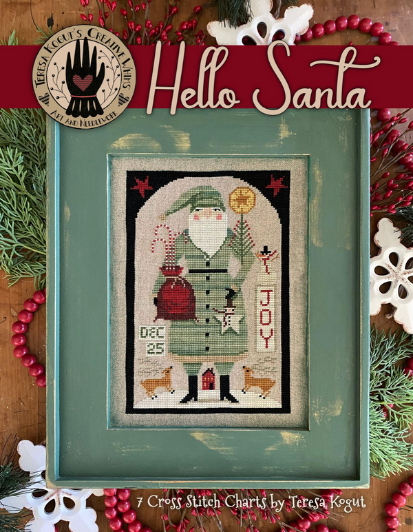 Hello Santa Book with 7 Cross Stitches by Teresa Kogut - Paper Pattern