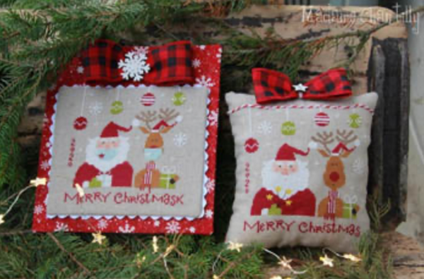 Merry Christmask Cross Stitch by Madame Chantilly Paper Pattern