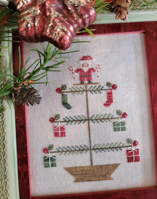 Saint Nick Feather Tree Cross Stitch by Thread Milk Designs - Paper Pattern