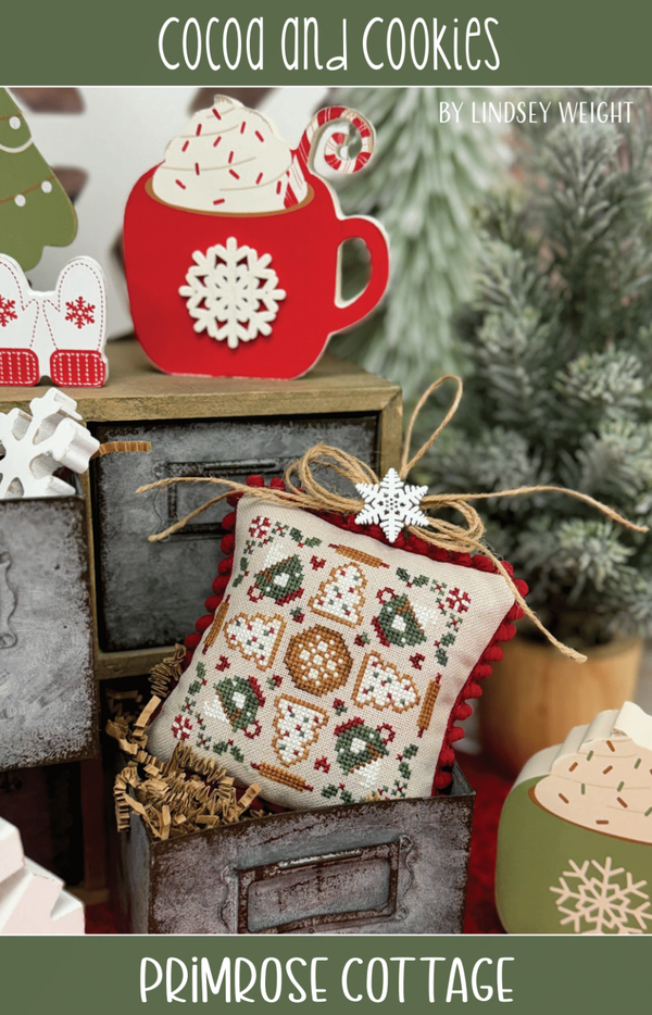 Cocoa and Cookies Cross Stitch by Lindsey Weight of Primrose Cottage - PDF Pattern