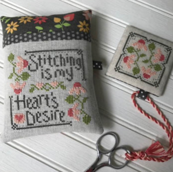 Stitching is my Heart's Desire Cross Stitch By Hands on Design - Paper Pattern