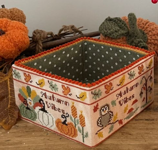 Autumn Vibes Basket Cross Stitch by Mani di Donna - Paper Pattern