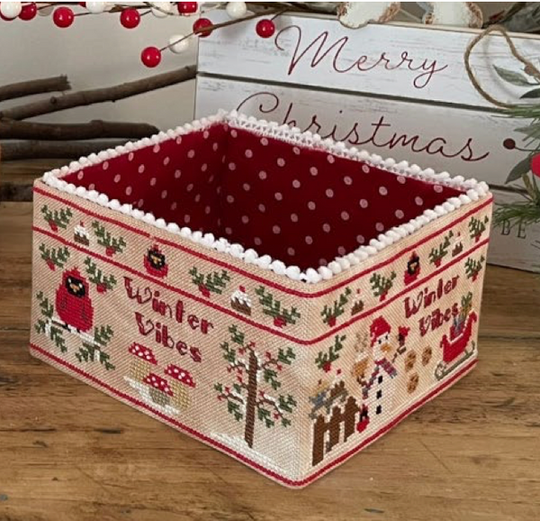 Winter Vibes Basket Cross Stitch by Mani di Donna - Paper Pattern