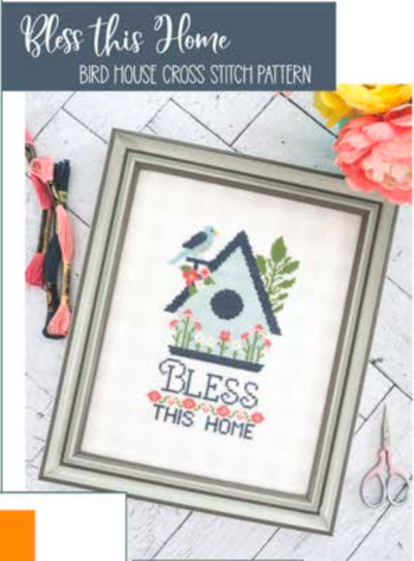 Bless This Home Cross Stitch by Flamingo Toes - Paper Pattern