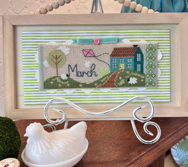 The March House Cross Stitch by Luhu Stitches - Paper Pattern