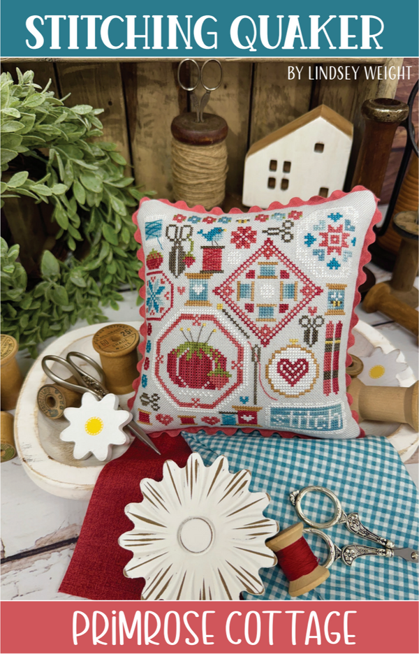 Stitching Quaker Cross Stitch by Lindsey Weight of Primrose Cottage - PDF Pattern