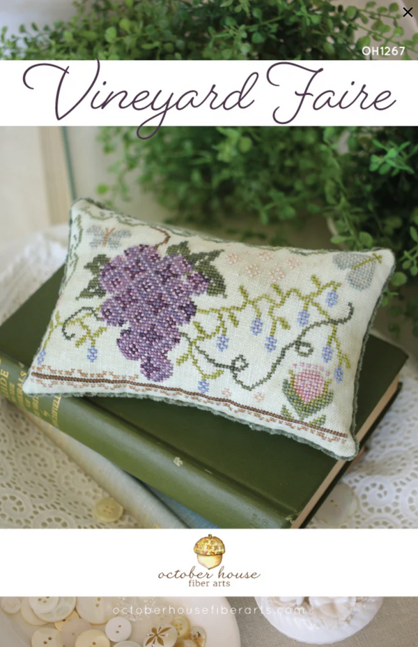 Vineyard Faire Cross Stitch by October House Fiber Arts - Paper Pattern