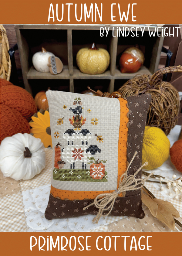 Autumn Ewe Cross Stitch by Lindsey Weight of Primrose Cottage - PDF Pattern