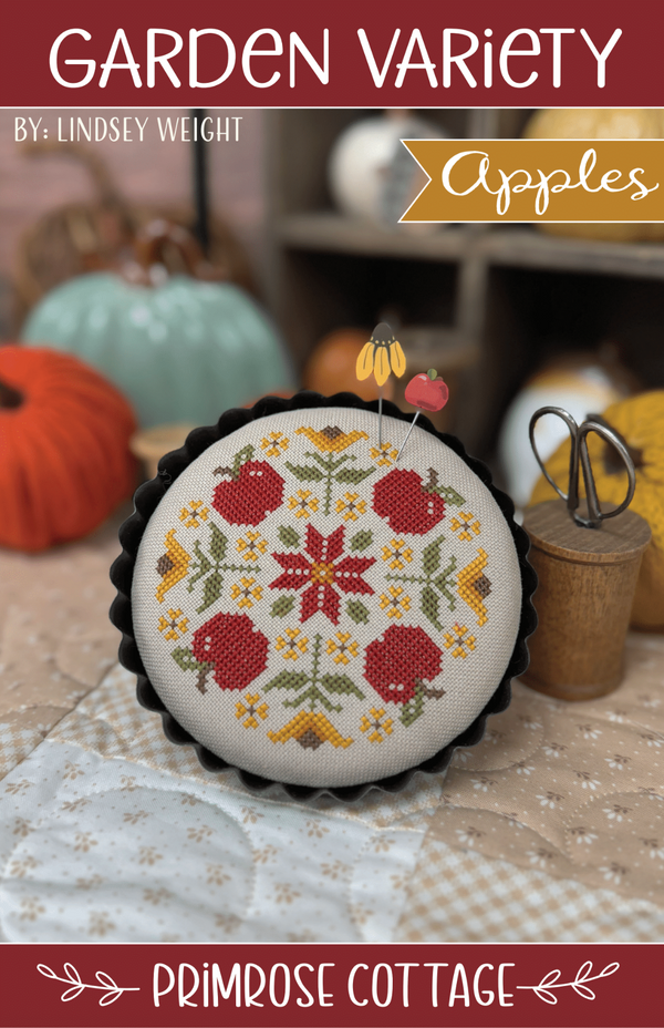 Garden Variety: Apples Cross Stitch by Lindsey Weight of Primrose Cottage - PAPER Pattern