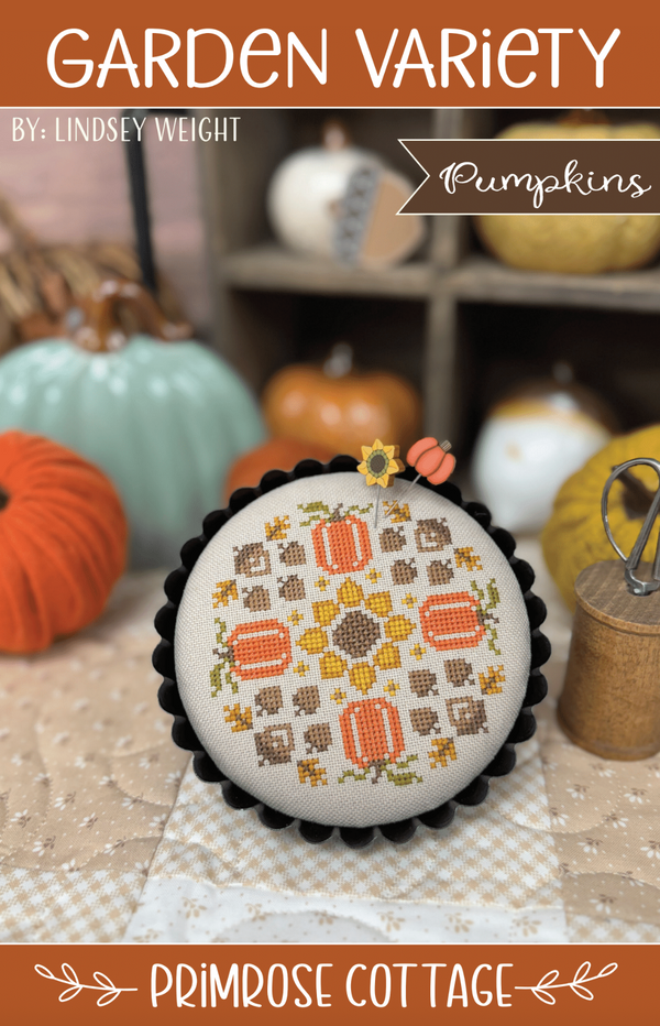 Garden Variety: Pumpkins Cross Stitch by Lindsey Weight of Primrose Cottage - PDF Pattern