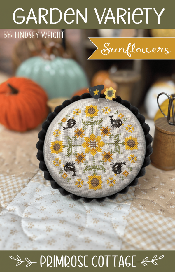 Garden Variety: Sunflowers Cross Stitch by Lindsey Weight of Primrose Cottage - PAPER Pattern