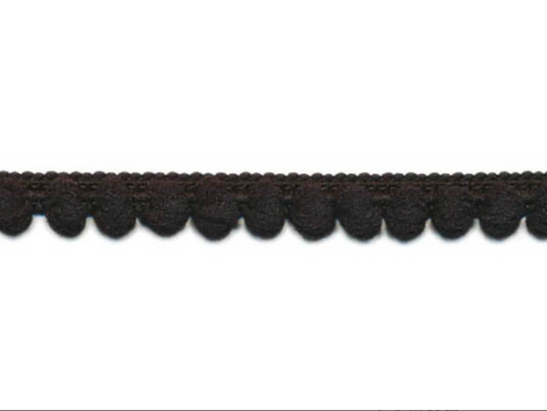 Baby Pom Pom Trim Fringe, 3/8 inch - Black