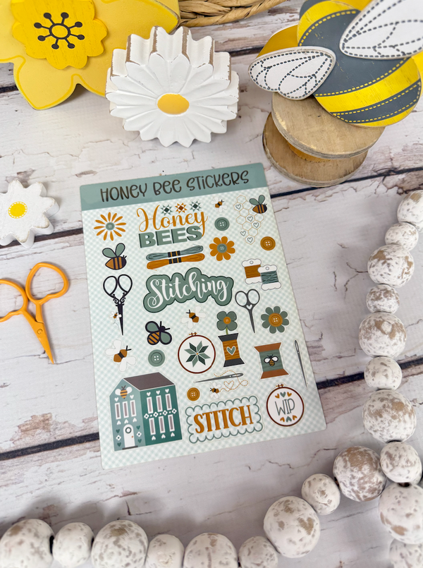 Honey Bee Stickers -by Lindsey Weight of Primrose Cottage