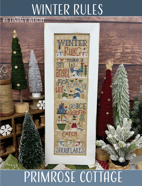 Winter Rules Cross Stitch by Lindsey Weight of Primrose Cottage - PAPER Pattern