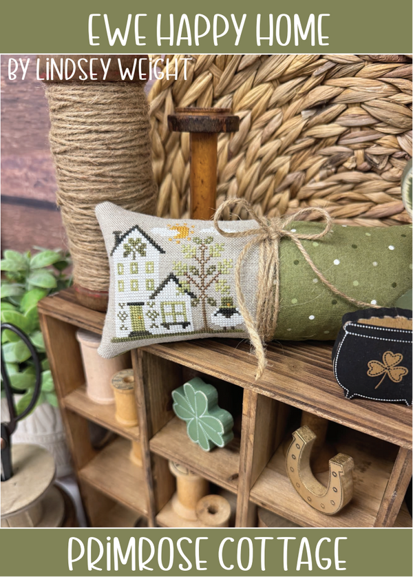Ewe Happy Home Cross Stitch by Lindsey Weight of Primrose Cottage - PDF Pattern