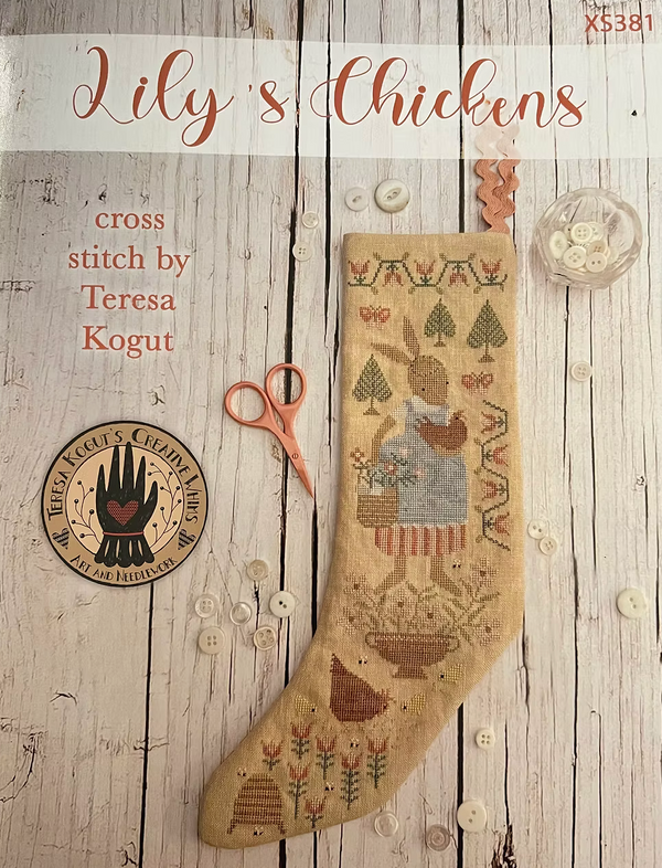 Lily's Chickens Cross Stitch by Teresa Kogut - Paper Pattern