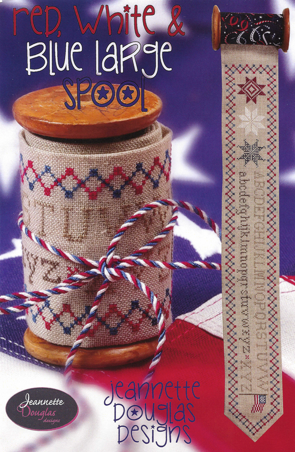 Red, White, and Blue Large Spool Cross Stitch by Jeannette Douglas Designs - Paper Pattern