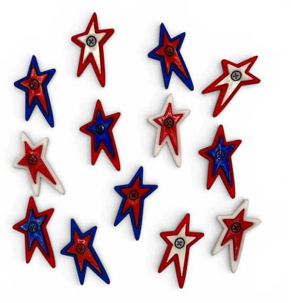 America 250 Shooting Star Buttons - by Buttons Galore and More
