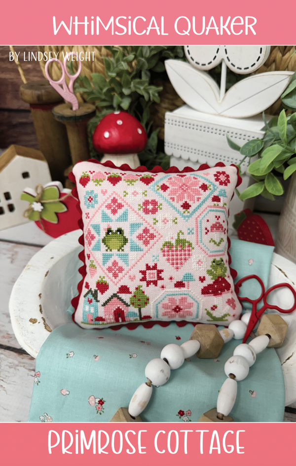 Whimsical Quaker Cross Stitch by Lindsey Weight of Primrose Cottage - PDF Pattern
