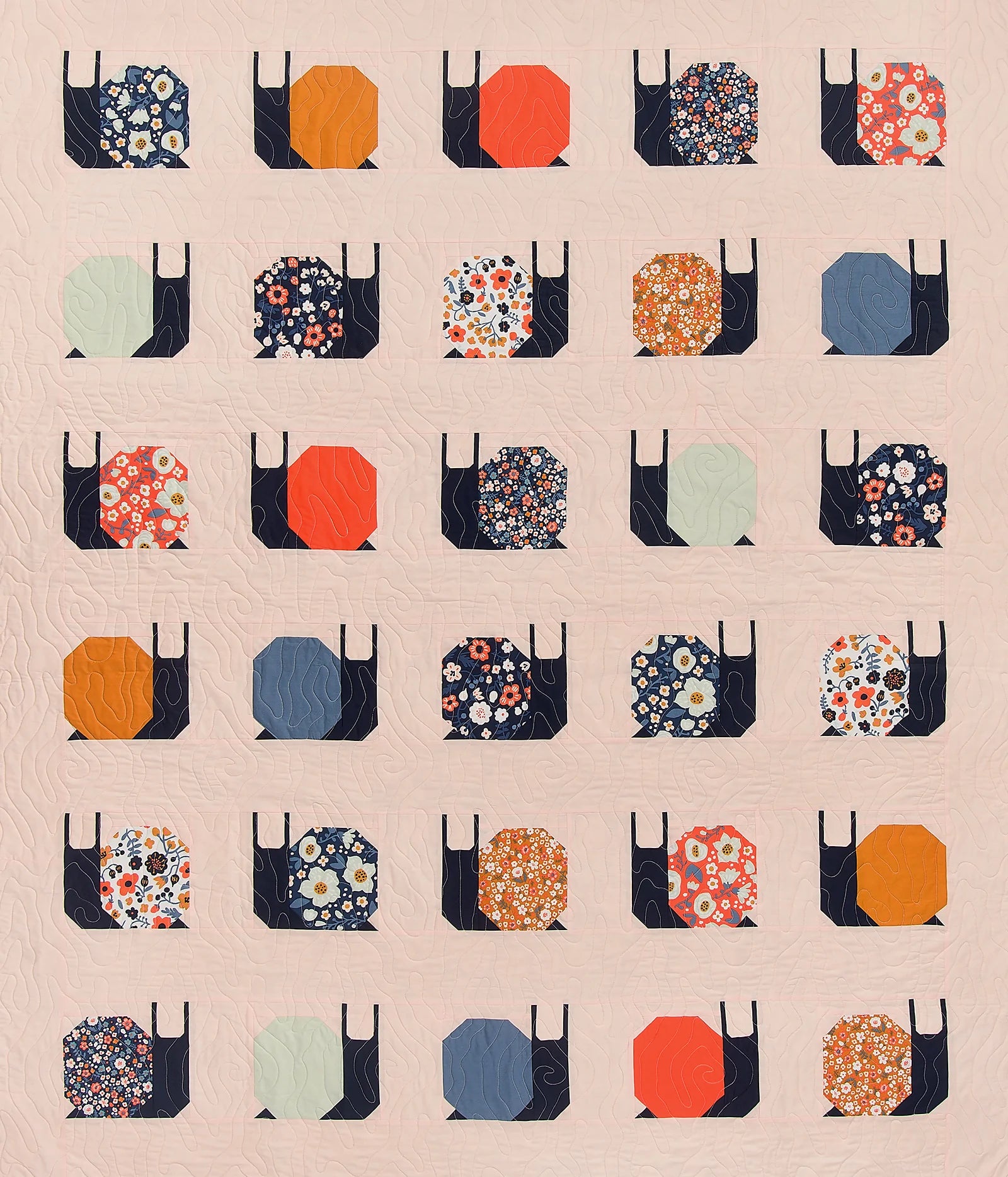 Garden Snails Quilt Pattern Pen and Paper