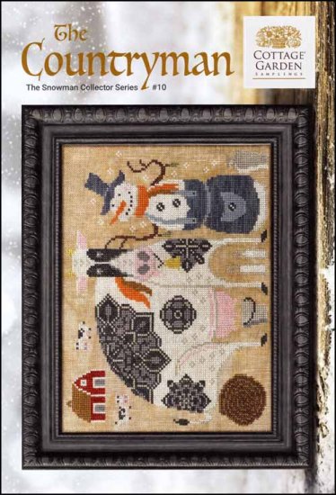 Snowman Collector Series 10: The Countryman Cross Stitch Pattern by Cottage Garden Samplings