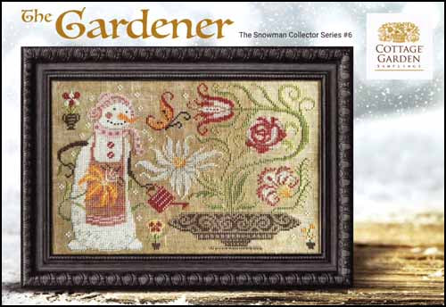 Snowman Collector Series 6: The Gardener Cross Stitch Pattern Cottage Garden Samplings