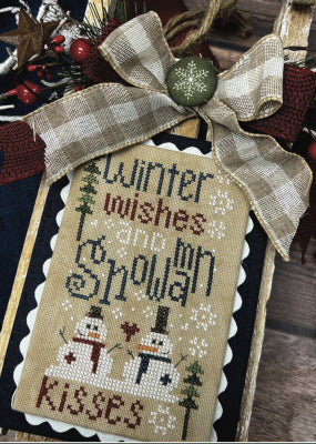 Snowman Kisses Cross Stitch Pattern by Primrose Cottage Stitches