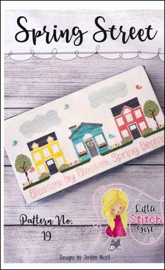 Spring Street Cross Stitch Pattern by Little Stitch Girl