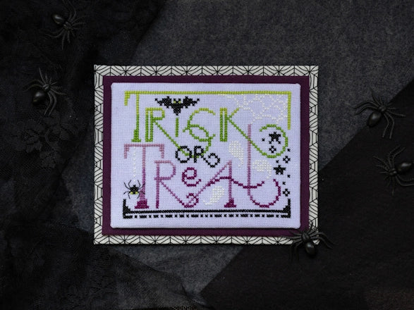 Sprouting Lupine TRICK OR TREAT Cross Stitch Pattern