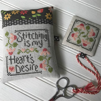 Stitching Is My Heart's Desire Cross Stitch Pattern by Hands On Design