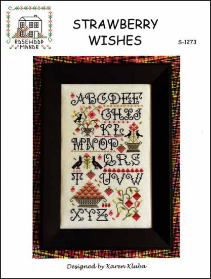 Strawberry Wishes Counted Cross Stitch Pattern by Rosewood Manor