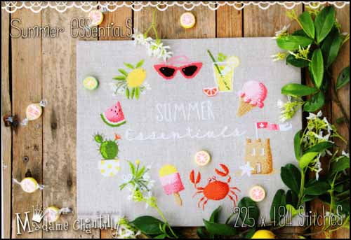 Summer Essentials Cross Stitch Pattern by Madame Chantilly