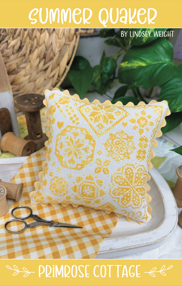 Summer Quaker Cross Stitch by Lindsey Weight of Primrose Cottage - PAPER Pattern PCS-141