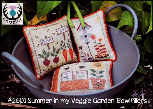 Summer In My Veggie Garden Bowlfillers Cross Stitch Pattern by Thistles