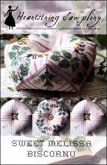 Sweet Melissa Biscornu Cross Stitch Pattern by Heartstring Samplery