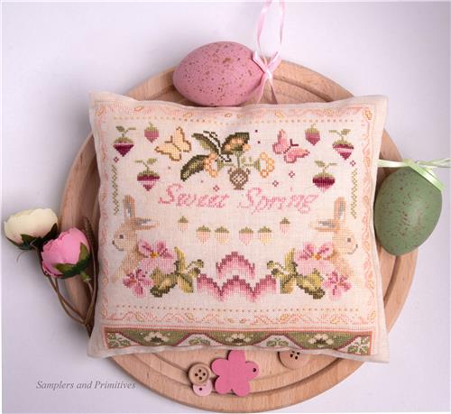 Sweet Spring Cross Stitch Pattern by Samplers and Primitives