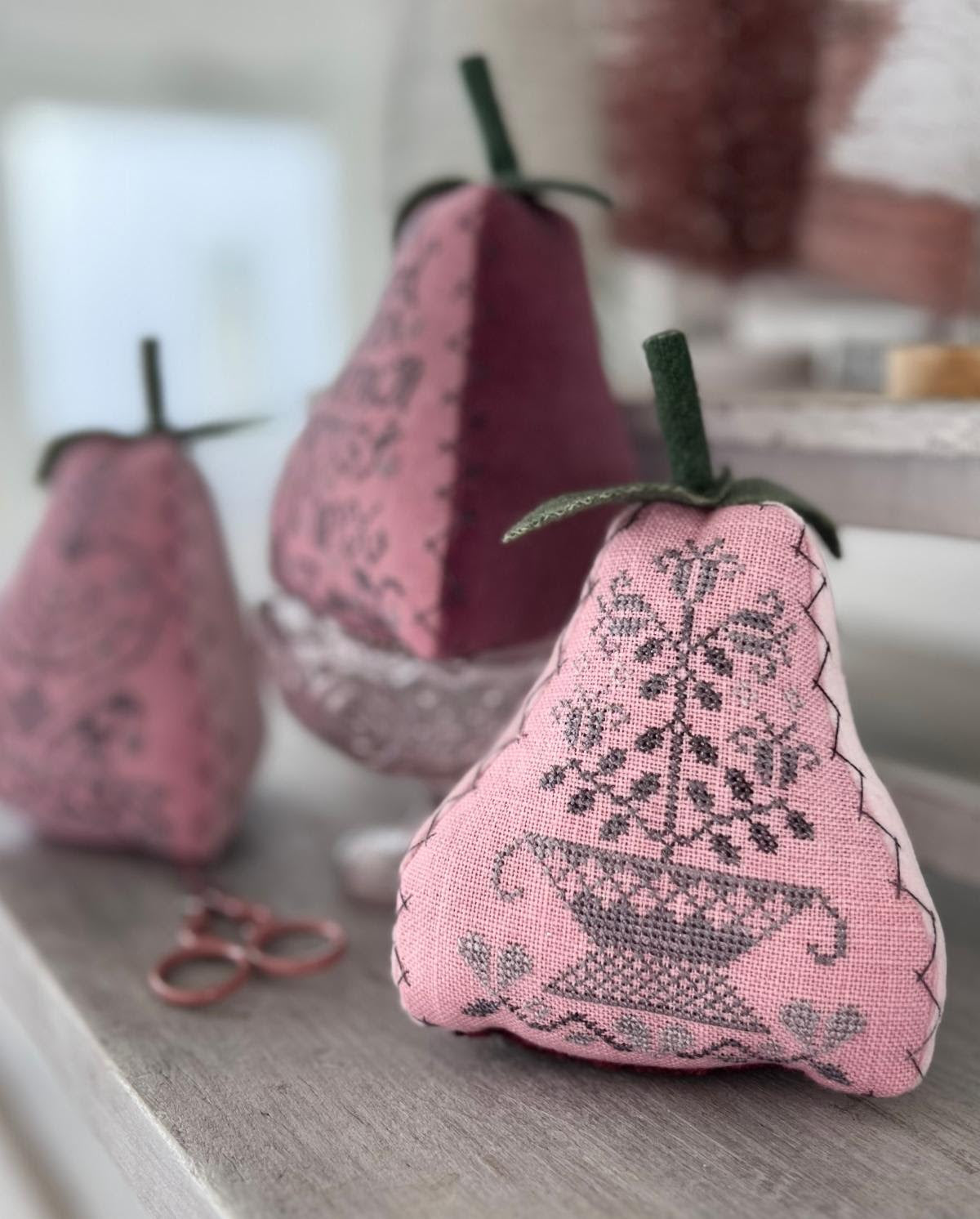 Sweetheart Pears Cross Stitch Pattern by Annie Beez Folk Art