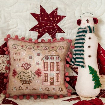 Houses on Peppermint Lane Chart 4: Tea House Cross Stitch Pattern by Pansy Patch Quilts and Stitchery