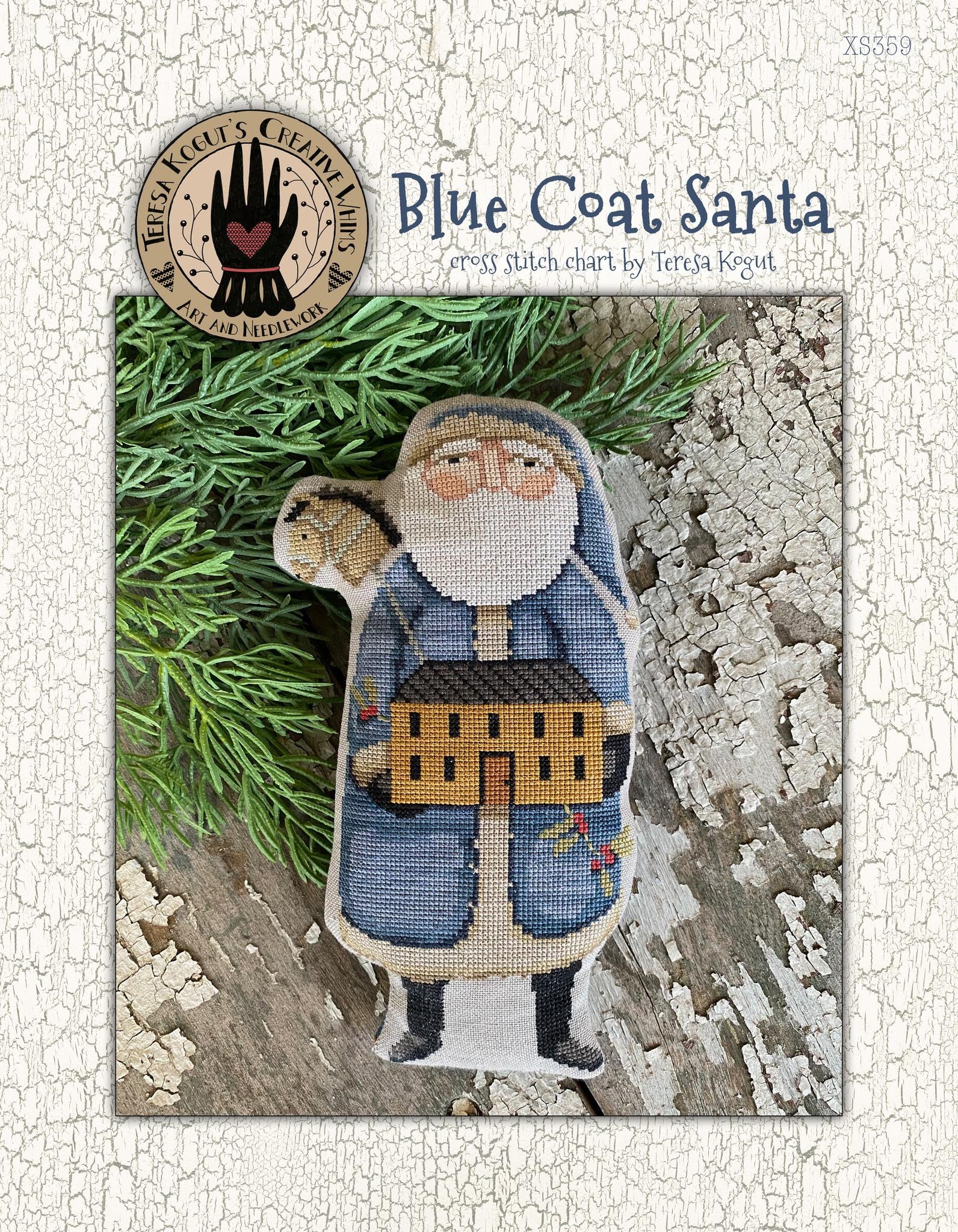 Blue Coat Santa Teresa Kogut Cross Stitch Pattern