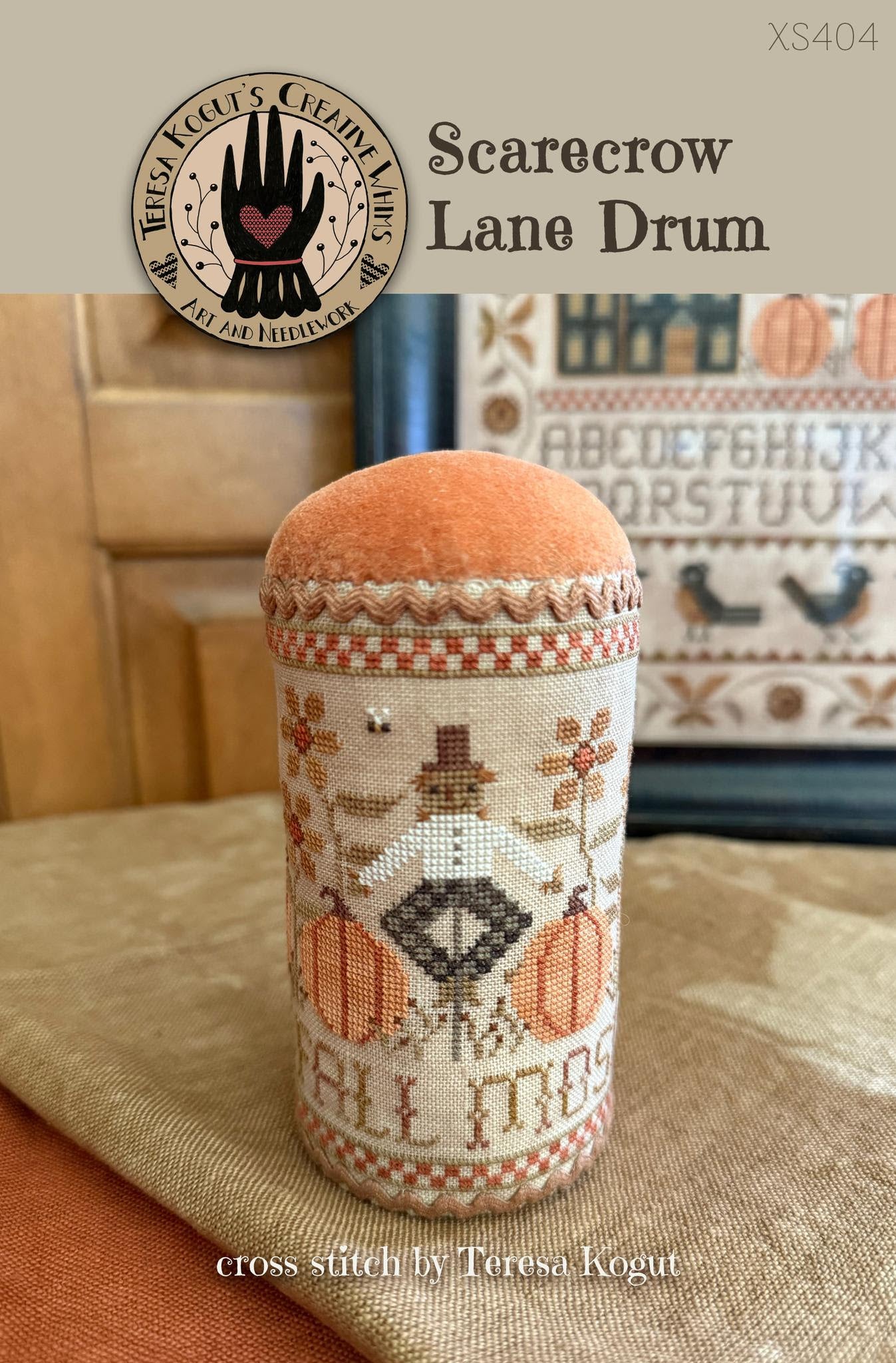 Teresa Kogut SCARECROW LANE DRUM Cross Stitch Pattern