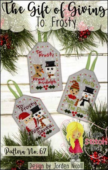 The Gift Of Giving To: Frosty Cross Stitch Pattern by Little Stitch Girl