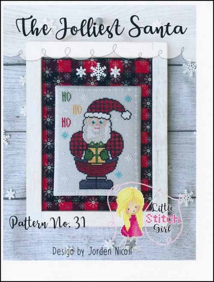 The Jolliest Santa Cross Stitch Pattern by Little Stitch Girl